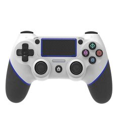 Gamepad gommato Bluetooth wireless per PS4 (Bianco Blu)