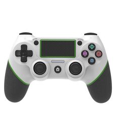 Gamepad gommato Bluetooth wireless per PS4 (verde bianco)