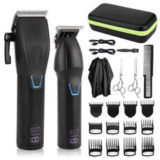 Set di strumenti per tagliare i capelli elettrici da uomo Tagliacapelli elettrico per scolpire (nero)