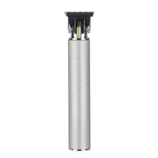 Tagliacapelli elettrico con incisione a ricarica USB con testa di taglio in ceramica a forma di T cava, colore: argento