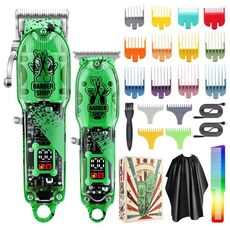 Set di tagliacapelli Testa di olio per il corpo trasparente Tosatrice elettrica per uomo Spingitore elettrico per la casa (forbici verde)