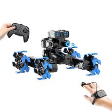 DM-528 Auto telecomandata a spruzzo di pneumatici da battaglia a quattro ruote, specifica: Bomba d'acqua a doppio controllo (blu)