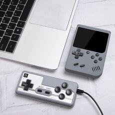 MK800 Raddoppia la Mini Console di Gioco Portatile Macaron da 3,0 Pollici 800 Giochi Integrati (Grigio)