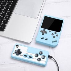 MK800 Raddoppia 3,0 pollici Macaron Mini Console di gioco portatile 800 giochi integrati (blu)