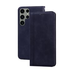 Per Samsung Galaxy S23 Ultra 5G Custodia per telefono in PU con vibrazione orizzontale magnetica aziendale smerigliata (nero)