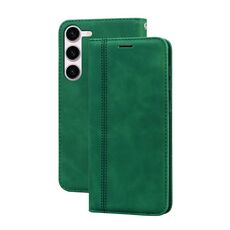 Per Samsung Galaxy S23 + 5G Custodia per telefono in PU con vibrazione orizzontale magnetica aziendale smerigliata (verde)