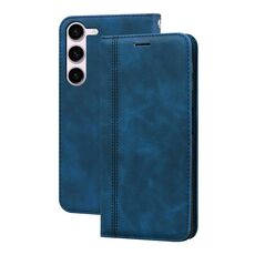 Per Samsung Galaxy S23 + 5G Custodia per telefono in PU con vibrazione orizzontale magnetica aziendale smerigliata (blu)
