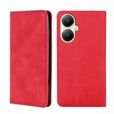 Custodia per telefono in pelle magnetica per vivo Y35 + 5G Skin Feel (rosso)