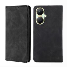 Custodia per telefono in pelle magnetica per vivo Y35 + 5G Skin Feel (nera)