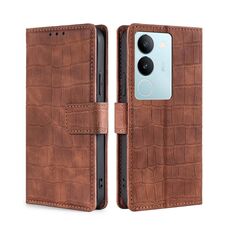 Per vivo S17 5G / S17 Pro 5G Skin Feel Custodia in pelle con chiusura magnetica in coccodrillo (marrone)