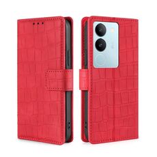 Per vivo S17 5G / S17 Pro 5G Skin Feel Custodia in pelle con chiusura magnetica in coccodrillo (rosso)