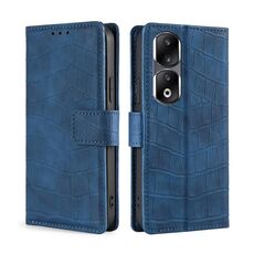 Per Honor 90 Pro 5G Skin Feel Crocodile Custodia in pelle con chiusura magnetica (blu)