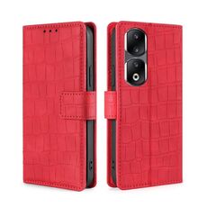 Per Honor 90 Pro 5G Skin Feel Custodia in pelle con chiusura magnetica in coccodrillo (rosso)