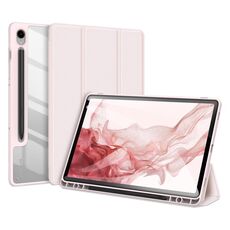 Custodia per tablet in pelle antiscivolo per Samsung Galaxy Tab S9 DUX DUCIS TOBY Series con funzione Sleep / Wake-up (rosa)