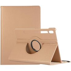 Per Samsung Galaxy Tab S9 Custodia per tablet in pelle con supporto di rotazione a 360 gradi (oro)