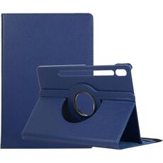 Per Samsung Galaxy Tab S9 Custodia per tablet in pelle con supporto di rotazione a 360 gradi (blu)