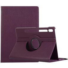 Per Samsung Galaxy Tab S9 Supporto per rotazione a 360 gradi Custodia per tablet in pelle con texture litchi (viola)
