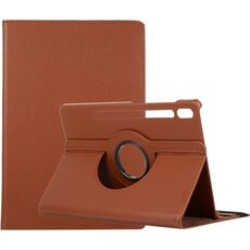 Per Samsung Galaxy Tab S9 Supporto per rotazione a 360 gradi Custodia per tablet in pelle con texture Litchi (marrone)