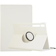 Per Samsung Galaxy Tab S9 Supporto per rotazione a 360 gradi Custodia per tablet in pelle con texture Litchi (bianca)