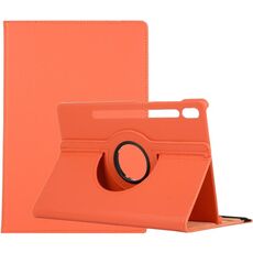 Per Samsung Galaxy Tab S9 Ultra Supporto per rotazione a 360 gradi Custodia per tablet in pelle con texture litchi (arancione)