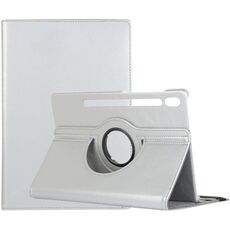 Per Samsung Galaxy Tab S9 Ultra Supporto per rotazione a 360 gradi Custodia per tablet in pelle con texture litchi (argento)