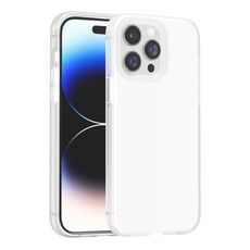 Custodia per telefono in tinta unita con superficie in gomma per iPhone 15 Pro Max (bianca)