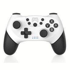VIBRAZIONE Gamepad Bluetooth wireless somatosensoriale a 6 assi per interruttore (bianco nero)