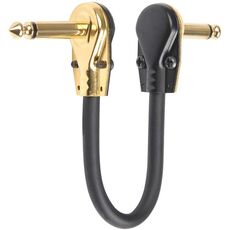 Linea effetto chitarra elettrica a blocco singolo per strumenti audio, lunghezza cavo: 30 cm (testa piatta oro)