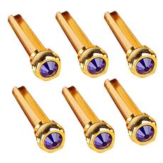 6 pezzi di tappi per chitarra in rame puro citrimino per chitarra, stile: testa di cristallo (viola)
