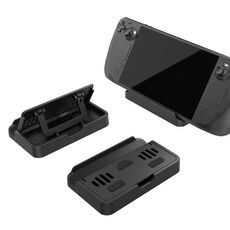 PGTECH Supporto per console pieghevole regolabile per Steam Deck + set di adesivi per trackpad