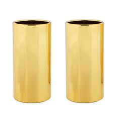 2 pezzi in acciaio inox tubo di scorrimento per chitarra Folk Slide Block, dimensioni: 70 mm (oro)