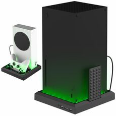Per Xbox Series X S Base della ventola di raffreddamento di ricarica Staffa per caricabatterie a luce colorata RGB