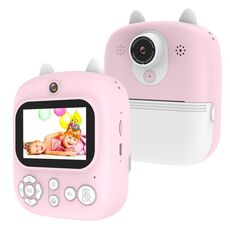 1200W Pixel Display da 2,4 pollici Bambini Stampa Fotocamera istantanea Standard Rosa