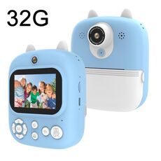 1200W Pixel Display da 2,4 pollici Stampa per bambini Fotocamera istantanea 32G+ Lettore di schede Blu