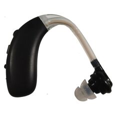 Ricarica USB Gancio per l'orecchio Riduzione del rumore Amplificatore audio per apparecchi acustici (nero)
