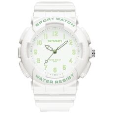 SANDA Small Fresh Digital All-match impermeabile luminoso orologio da studente (bianco verde)
