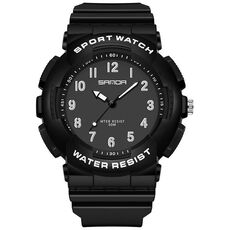 SANDA Small Fresh Digital All-match impermeabile luminoso orologio da studente (nero)