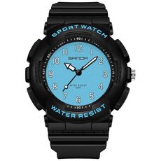 SANDA Small Fresh Digital All-match impermeabile luminoso orologio da studente (nero blu)