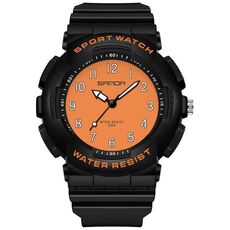 SANDA Small Fresh Digital All-match impermeabile luminoso orologio da studente (nero arancione)