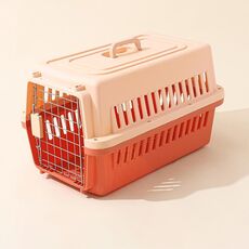 Gabbia per gatti da viaggio portatile per animali domestici Gabbia per trasporto aereo per cani di piccola taglia 48x32x30 cm (arancione)