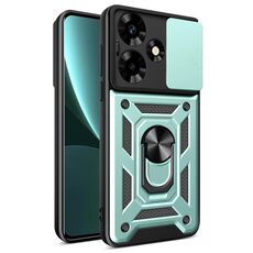 Per Infinix Hot 30 Cover scorrevole per fotocamera Design TPU + Custodia per telefono PC (verde)