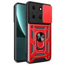 Per Infinix Note 30i Custodia scorrevole per fotocamera Design TPU + Custodia per PC (Rosso)