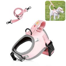 FunAdd Pettorina per Cani con Corda da Trazione in Nylon Traspirante Riflettente, Taglia: S (Rosa)