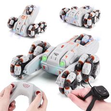 MoFun Auto acrobatica a cinque ruote Braccio oscillante a 360 gradi 2.4G Auto RC multifunzionale, specifiche: Doppio controllo (grigio)