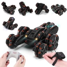 MoFun Auto acrobatica a cinque ruote Braccio oscillante a 360 gradi 2.4G Auto RC multifunzionale, Specifiche: Doppio (nero)