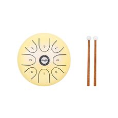 Shuffle SD-5 Strumento a percussione a tamburo vuoto spensierato con lingua in acciaio da 5,5 pollici (giallo)