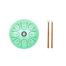 Shuffle SD-5 Strumento a percussione per tamburo vuoto spensierato con lingua in acciaio da 5,5 pollici (verde)