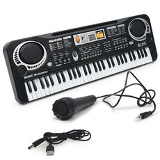 MQ6106 Giocattolo per bambini con organo elettronico multifunzionale a 61 tasti con microfono, specifiche: ricarica USB