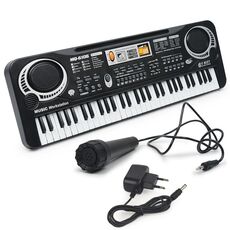 MQ6106 Giocattolo per bambini con organo elettronico multifunzionale a 61 tasti con microfono, specifiche: spina europea