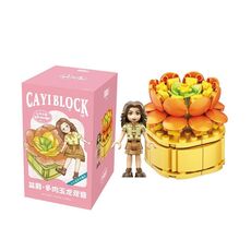 13003 CAYI Giocattolo per blocchi da costruzione con piccole particelle di piante in vaso succulente